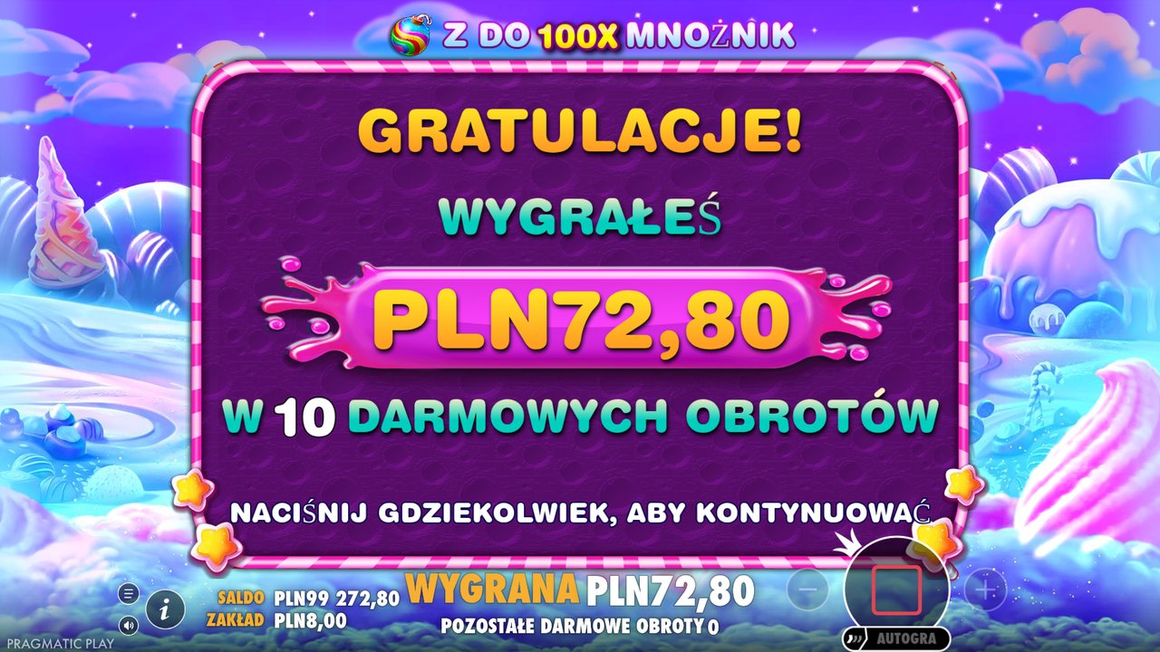 Sweet Bonanza w demo: podsumowanie 10 darmowych obrotów po zakupie za 800 zł